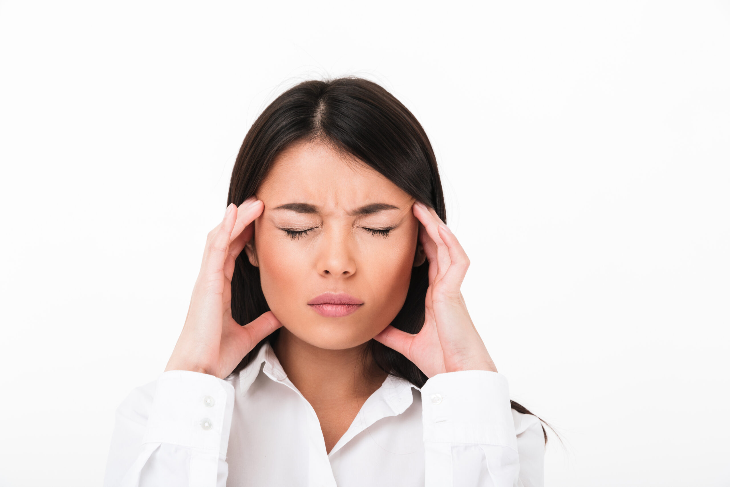 unhappy woman due to menstrual headache